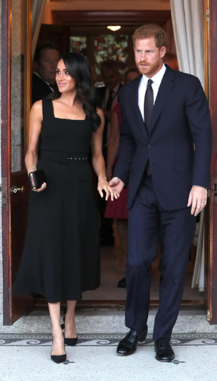 Duchess Meghan Markle Square Neck Midi Dress - heartmycloset