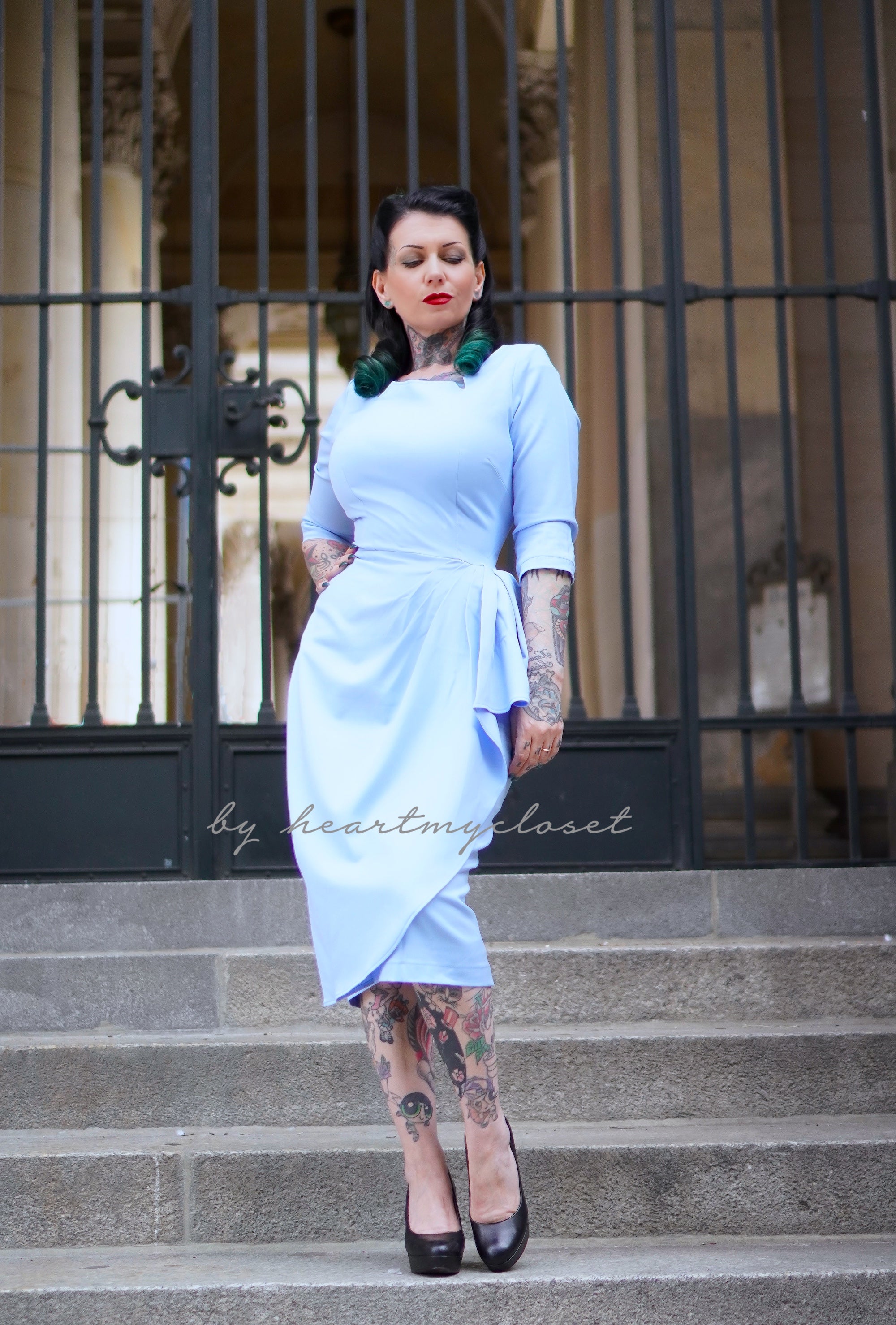 Cape + dress - 50s 60s white pencil dress with matching cape – heartmycloset