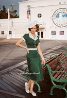 JulieAnn - 1950s pleated vintage dress - heartmycloset