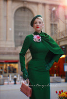 Green Semi Cape dress - Meghan Markle inspired - heartmycloset