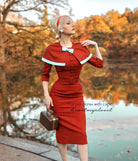 Harper - 1950s pencil dress with matching cape in premium fabric - heartmycloset