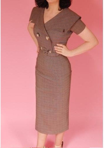 Annie - 1950s vintage dress wide collar - heartmycloset