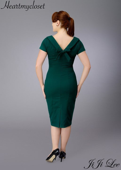 Elise - retro vintage pencil dress bow back - heartmycloset