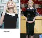 Laura - celeb pencil dress with contrast collar - heartmycloset