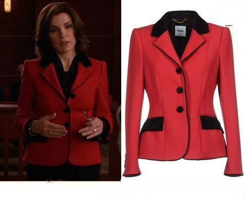 SUIT with contrast collar - velvet trim red vintage style - heartmycloset