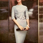 Pleated front dress - 1940s 1950s vintage wiggle dress - heartmycloset