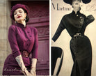 JANET - 1950s pencil dress with contrast trim & buttons - heartmycloset
