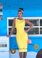 YELLOW sleeveless - Meghan Markle inspired dress - heartmycloset