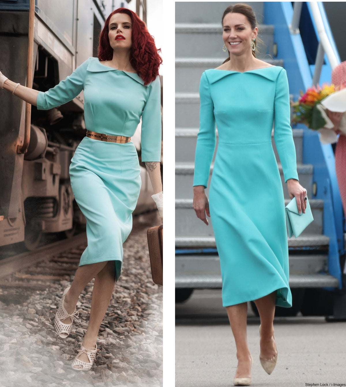 Kate light turquoise- wiggle or Aline dress - heartmycloset