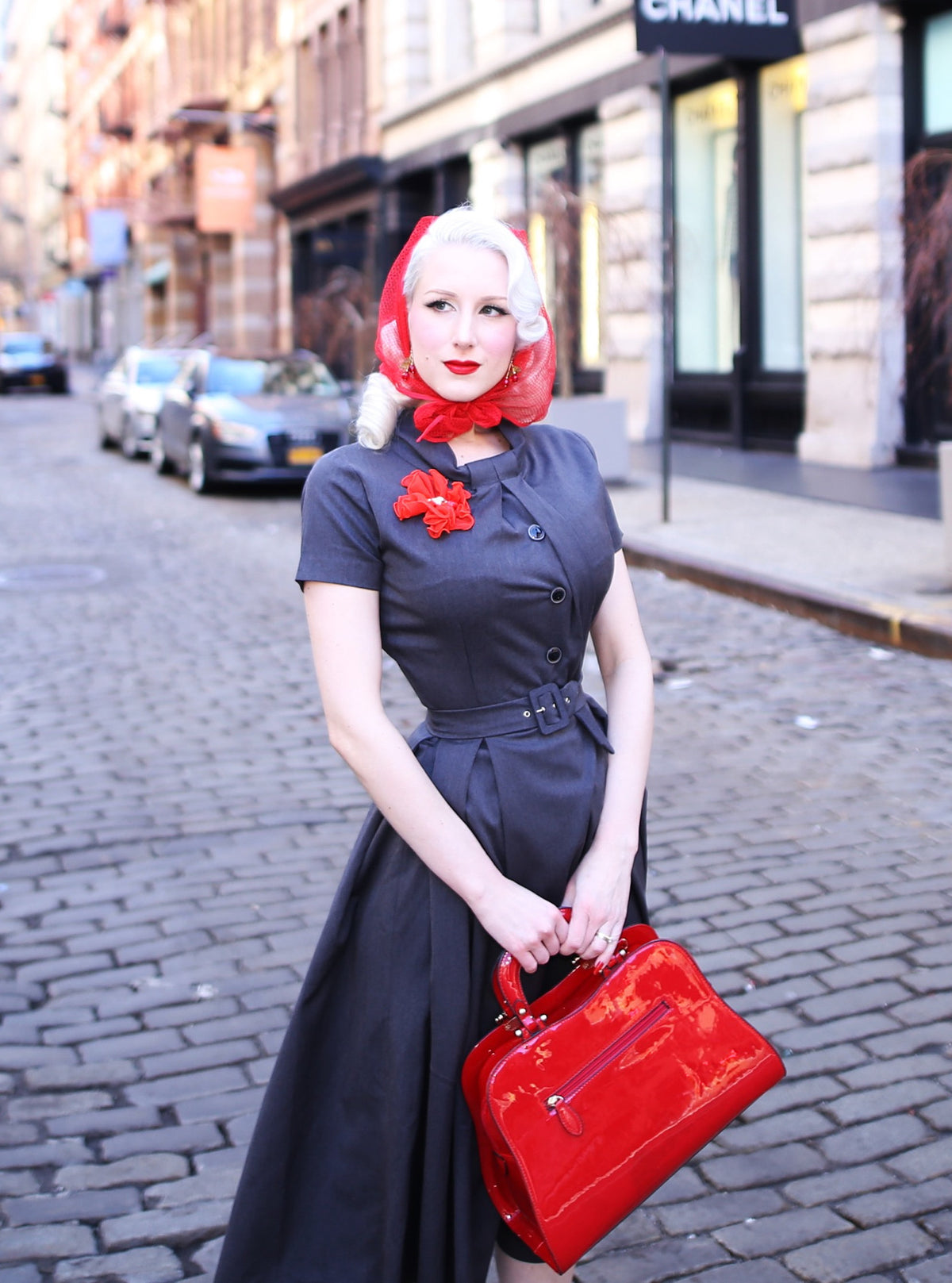 Keira - swing pleated skirt celebrity fold neckline - heartmycloset