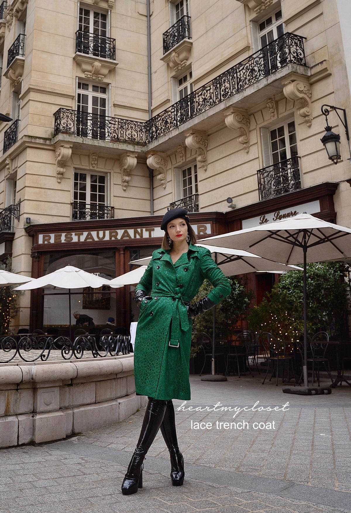Lace trench - lace trench coat with satin lining - heartmycloset