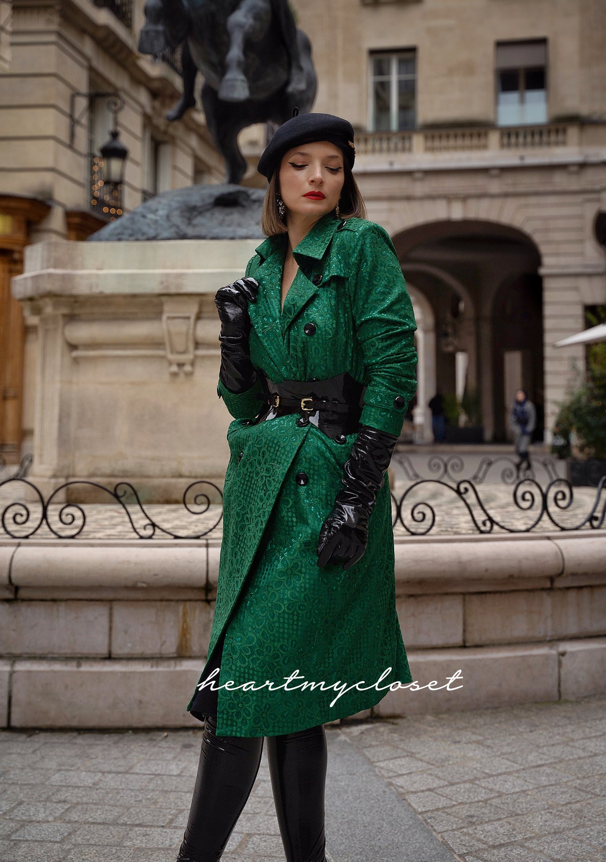 Lace trench - lace trench coat with satin lining - heartmycloset