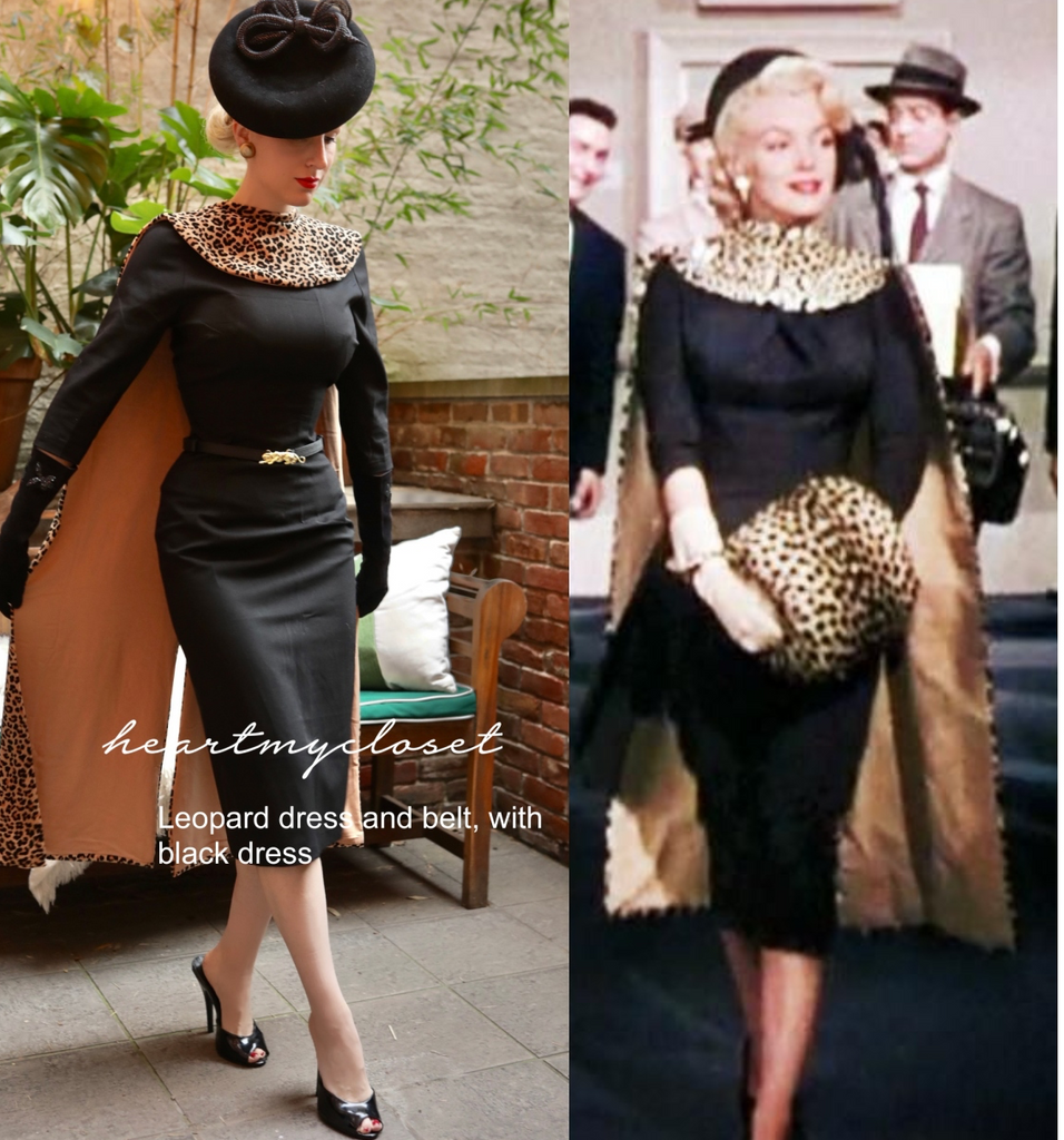 MONA leopard set, dress, cape and belt - retro vintage celebrity inspired