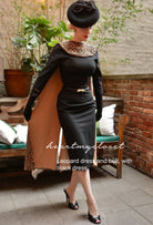 MONA leopard set, dress, cape and belt - retro vintage celebrity inspired - heartmycloset