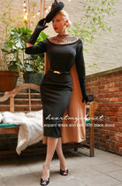 MONA leopard set, dress, cape and belt - retro vintage celebrity inspired - heartmycloset