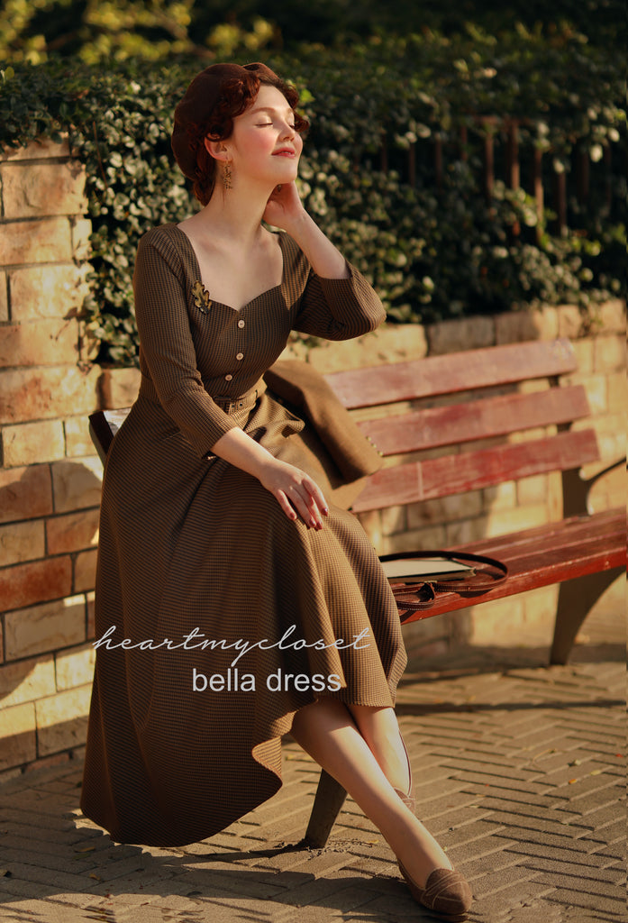 Bella - Swing houndstooth dress