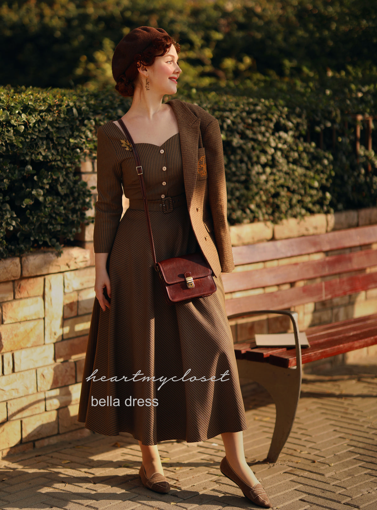 Bella - Swing houndstooth dress - heartmycloset