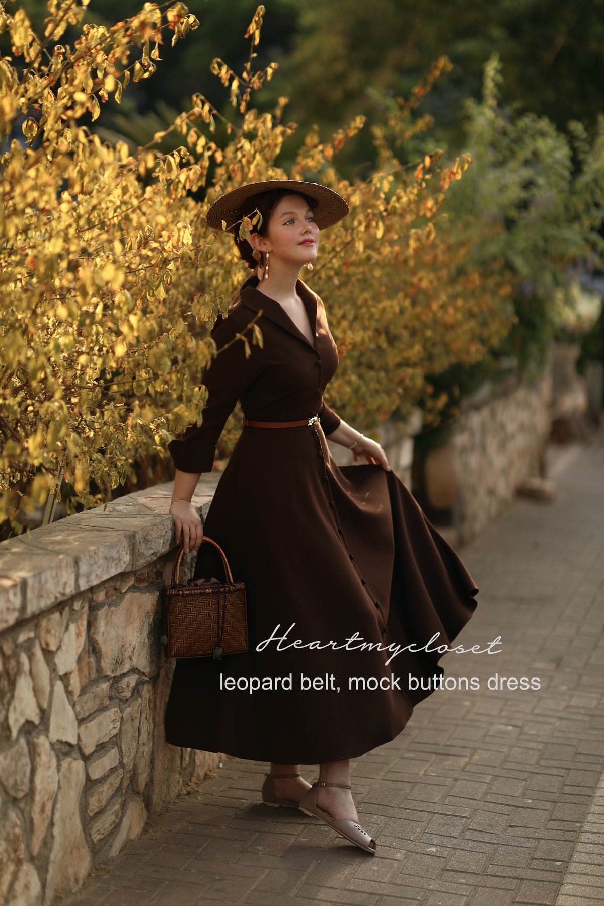 mock button down swing dress - retro 1950s dress - heartmycloset