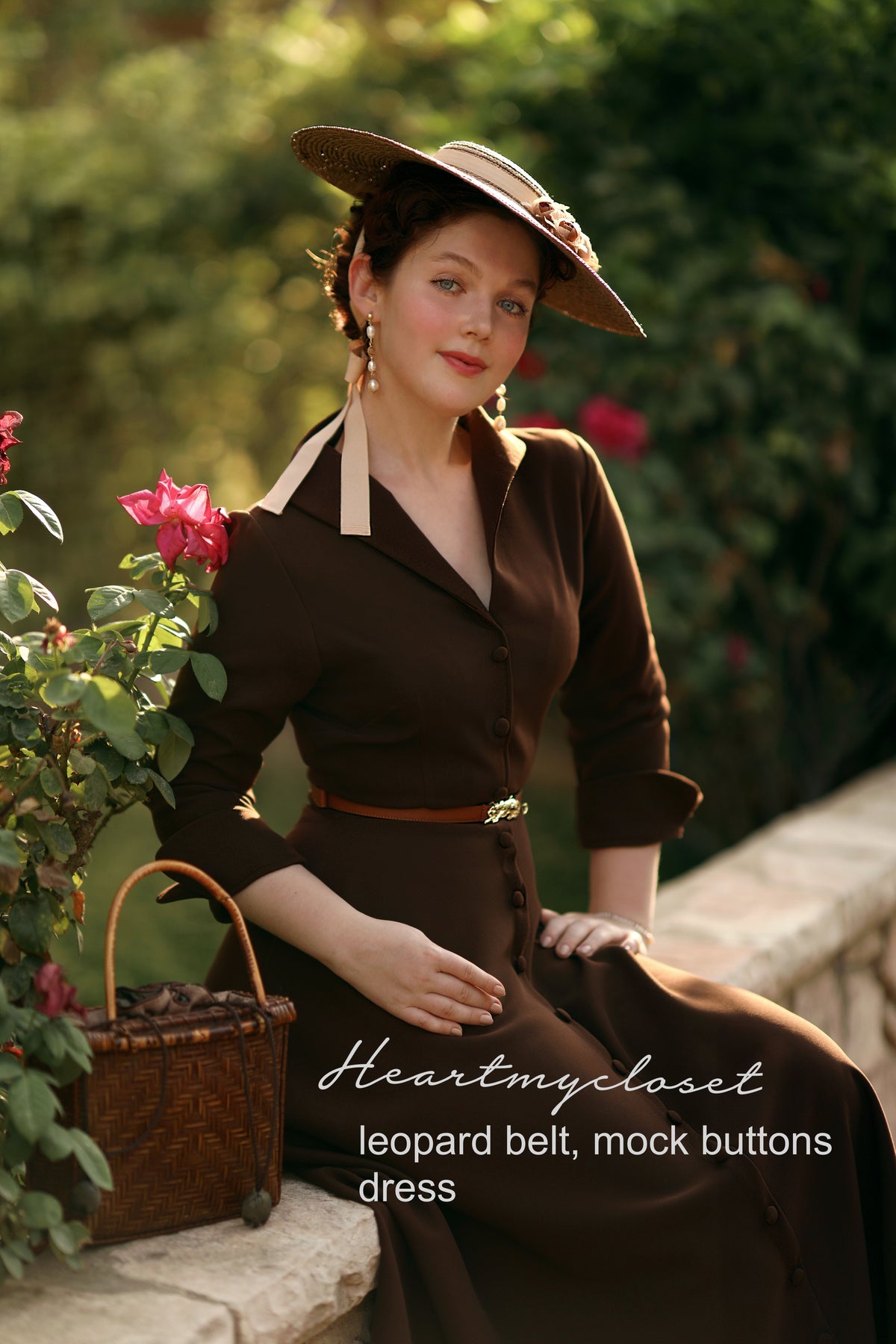mock button down swing dress - retro 1950s dress - heartmycloset