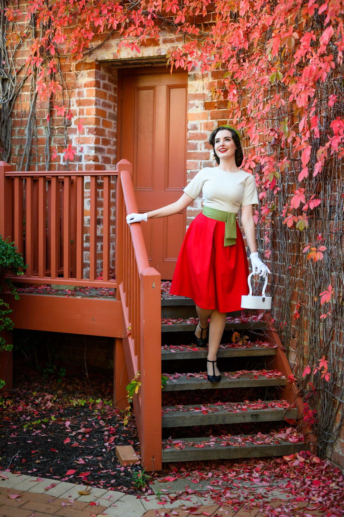 pleated aline - tri-color vintage inspired dress - heartmycloset