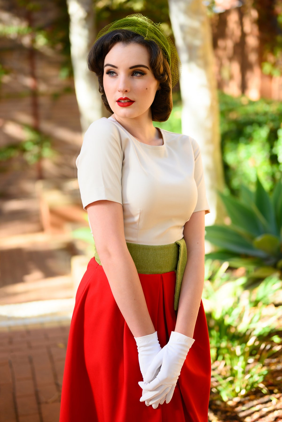 pleated aline - tri-color vintage inspired dress - heartmycloset