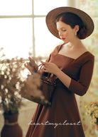 Rebecca - 1950s swing dress with square neckline - heartmycloset