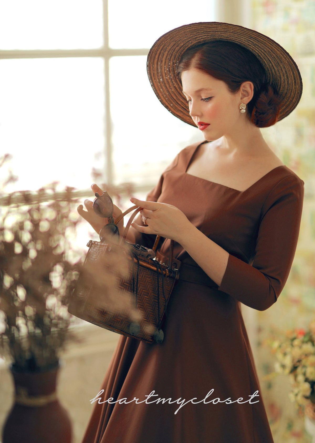 Rebecca - 1950s swing dress with square neckline - heartmycloset