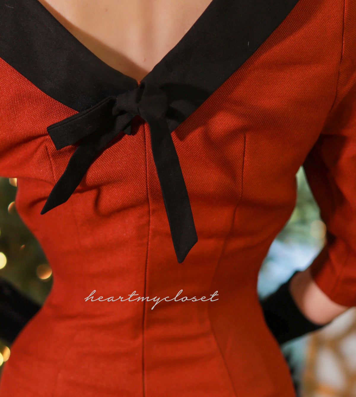 Ella - retro vintage pencil dress bow back - heartmycloset