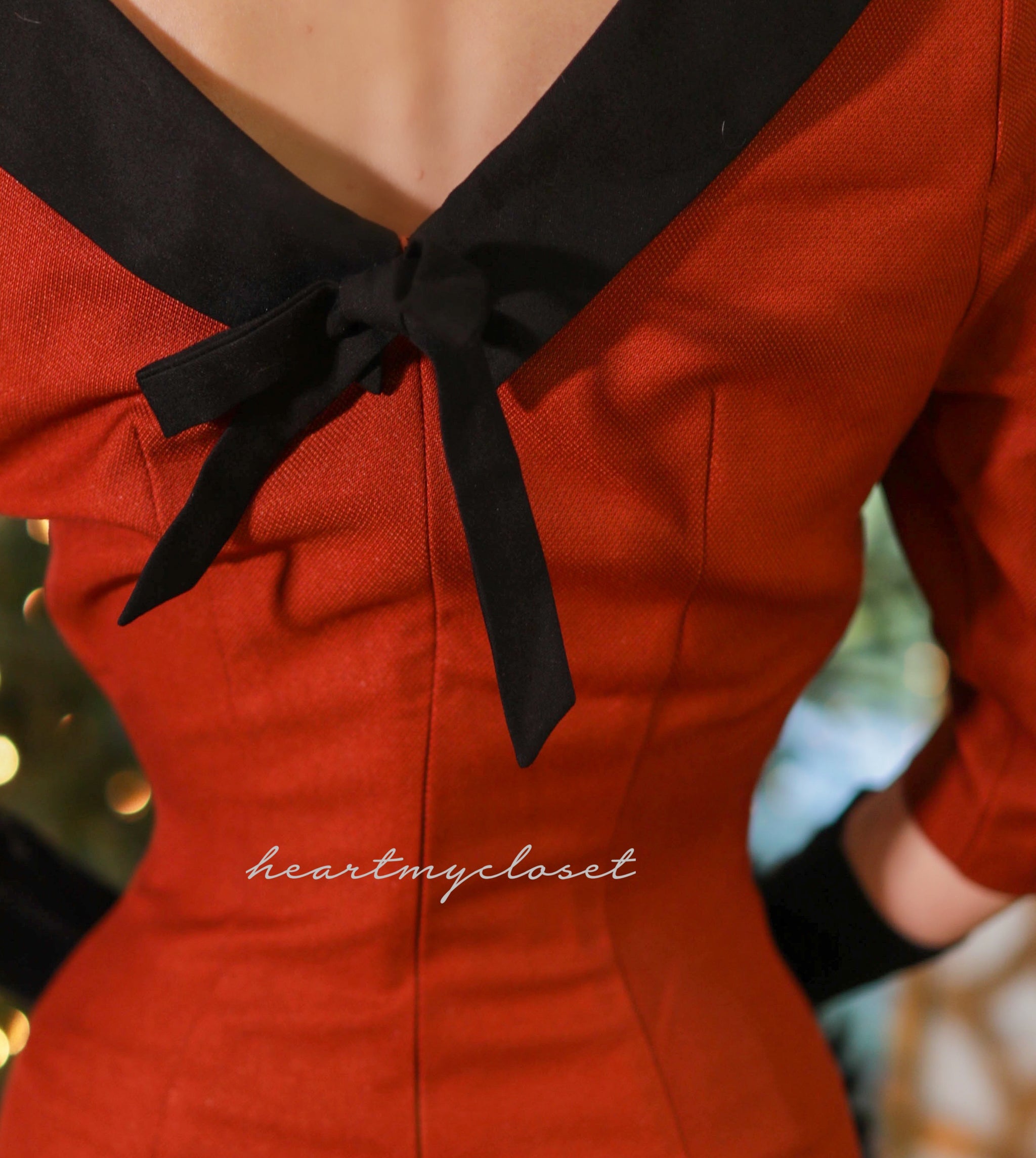 Elise - 1920s Pencil Dress with Back Bow l HeartMyCloset