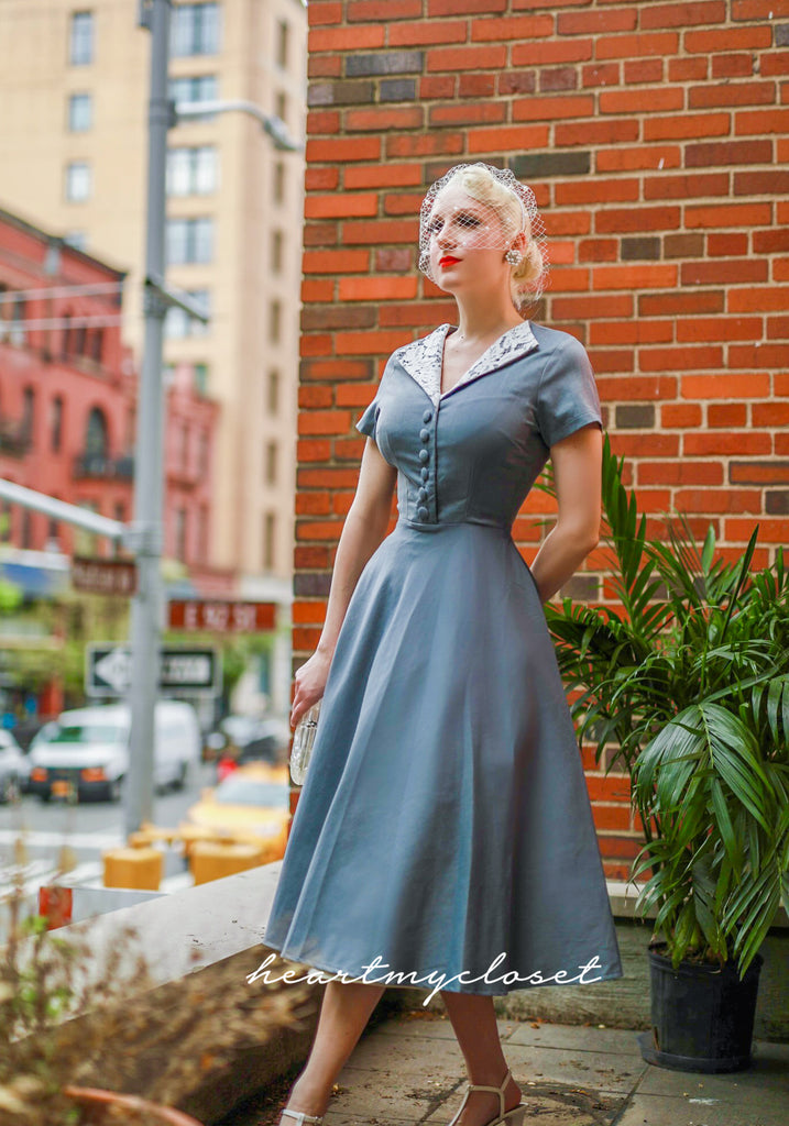 Rose lace - retro vintage dress 50s custom made