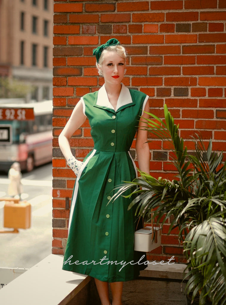 Pleated Aline - retro vintage dress 50s
