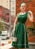 Pleated Aline - retro vintage dress 50s - heartmycloset