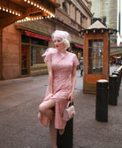 Abigail-3 -pink lace dress with pearl buttons - heartmycloset