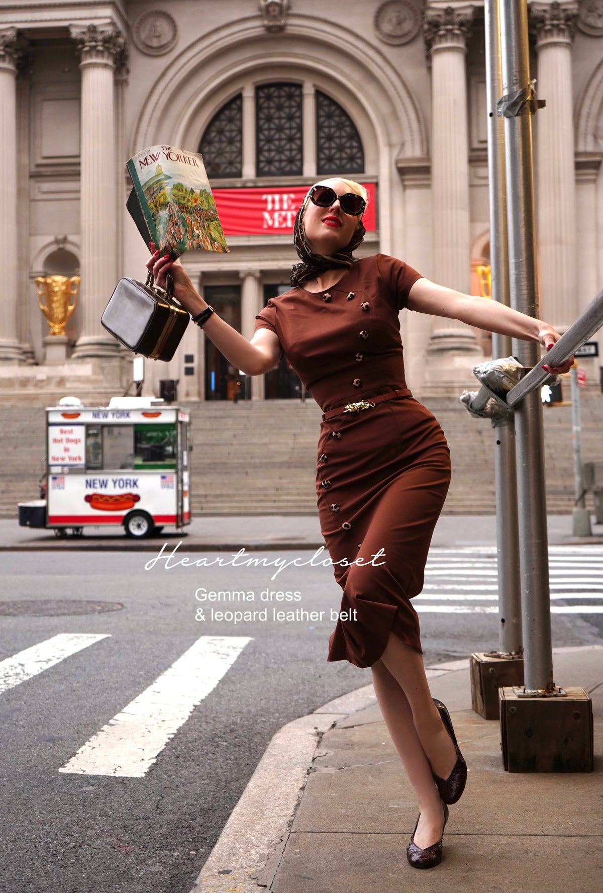 Gemma dress with leopard velvet and belt - retro vintage pencil - heartmycloset