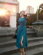 Abigail-3- Aline dress with pearl buttons - heartmycloset