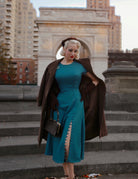 Abigail-3- Aline dress with pearl buttons - heartmycloset