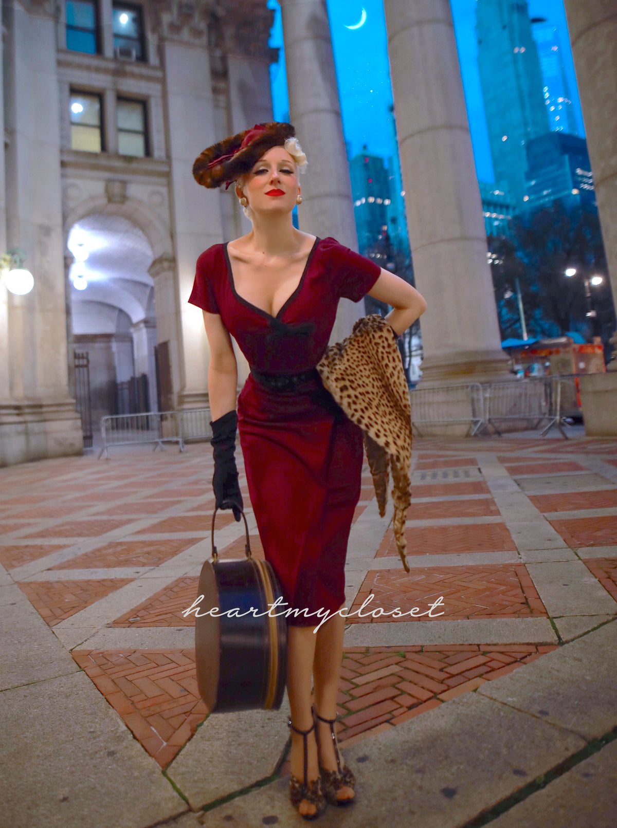 Ashley - retro vintage bow dress pencil - heartmycloset