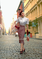 Deborah skirt - pencil skirt with pleats - heartmycloset