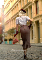 Deborah skirt - pencil skirt with pleats - heartmycloset