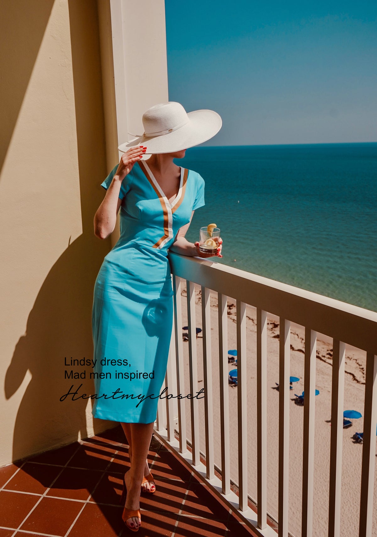Lindsy - Joan Holloway vintage dress V neck - heartmycloset