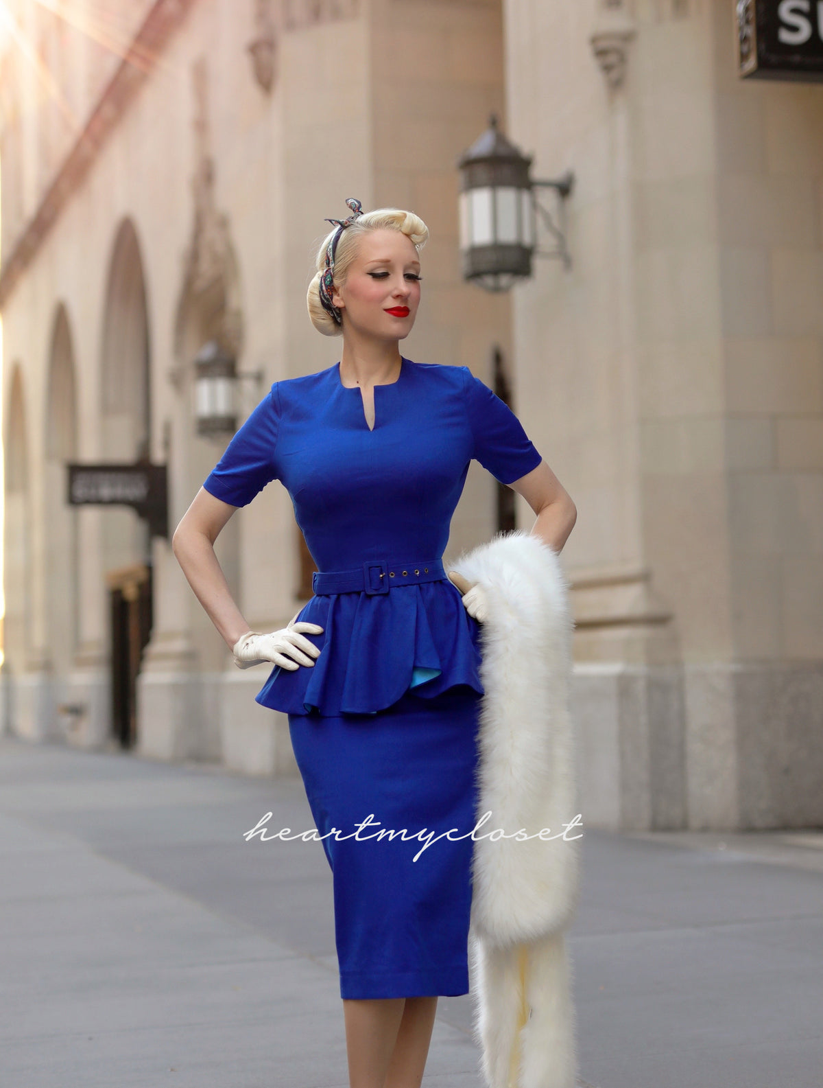 Audrey - vintage pencil dress with peplum 30s 40s - heartmycloset