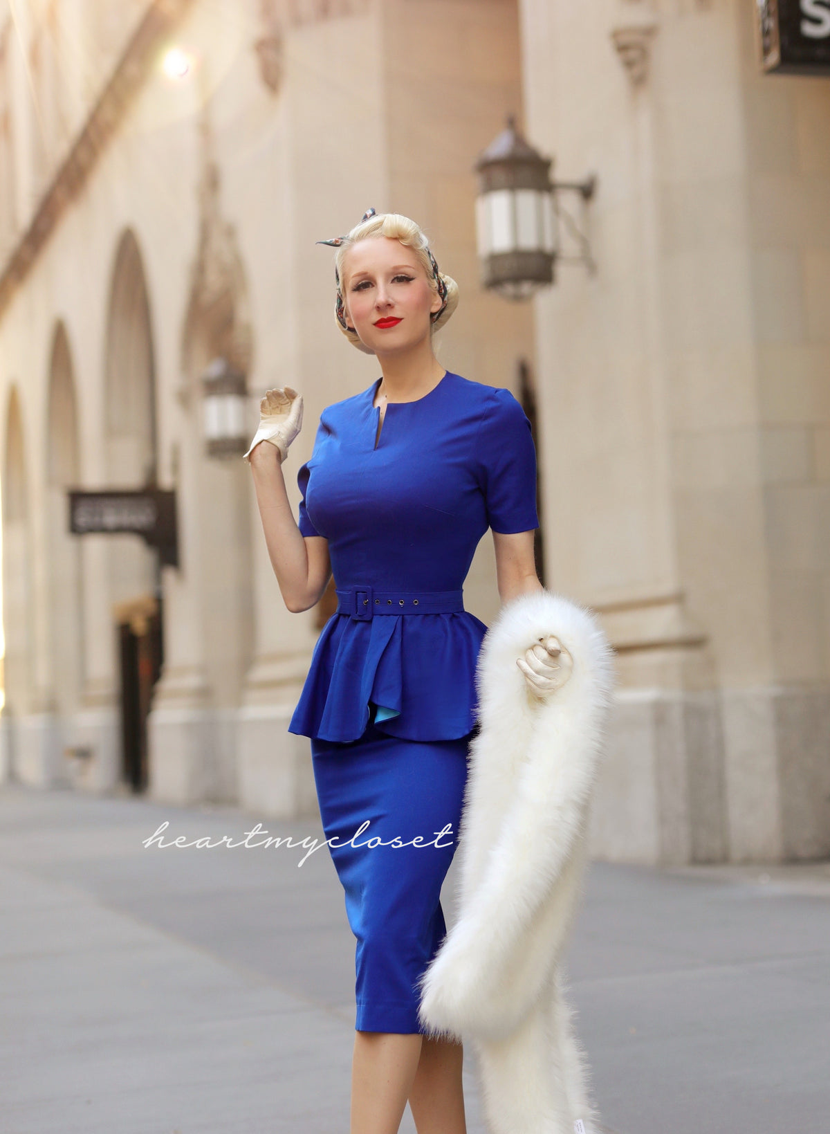 Audrey - vintage pencil dress with peplum 30s 40s - heartmycloset