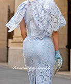 Lace Cape + dress - 50s 60s lace pencil dress with matching cape - heartmycloset