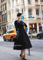hand paint flower dress - swing or pencil dress - heartmycloset