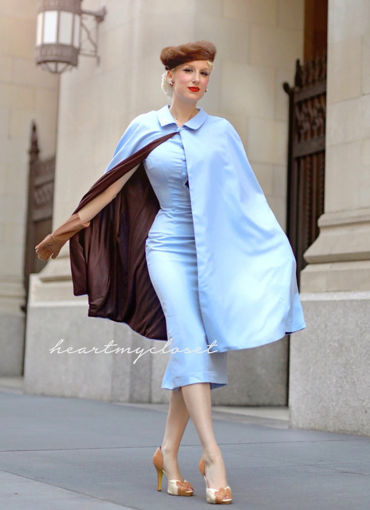 Claudia cape and dress - vintage 1950s inspired outfit