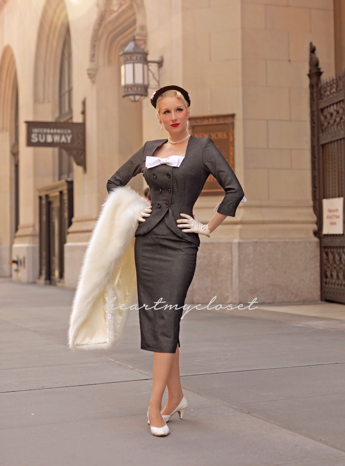 Delia- vintage 1950s suit with pencil skirt - heartmycloset