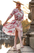 100% LINEN Toile De Jouy shirt dress - heartmycloset