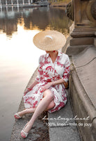 100% LINEN Toile De Jouy shirt dress - heartmycloset