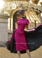 polkadot ROSE pencil dress + removable skirt wrap - heartmycloset