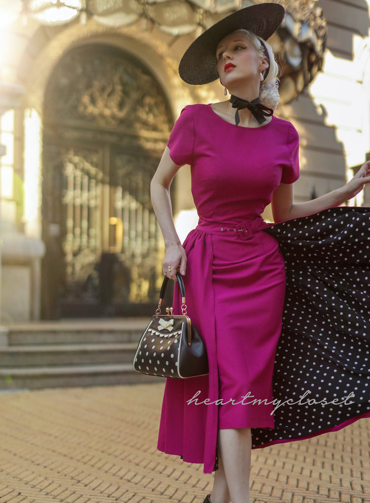 polkadot ROSE pencil dress + removable skirt wrap